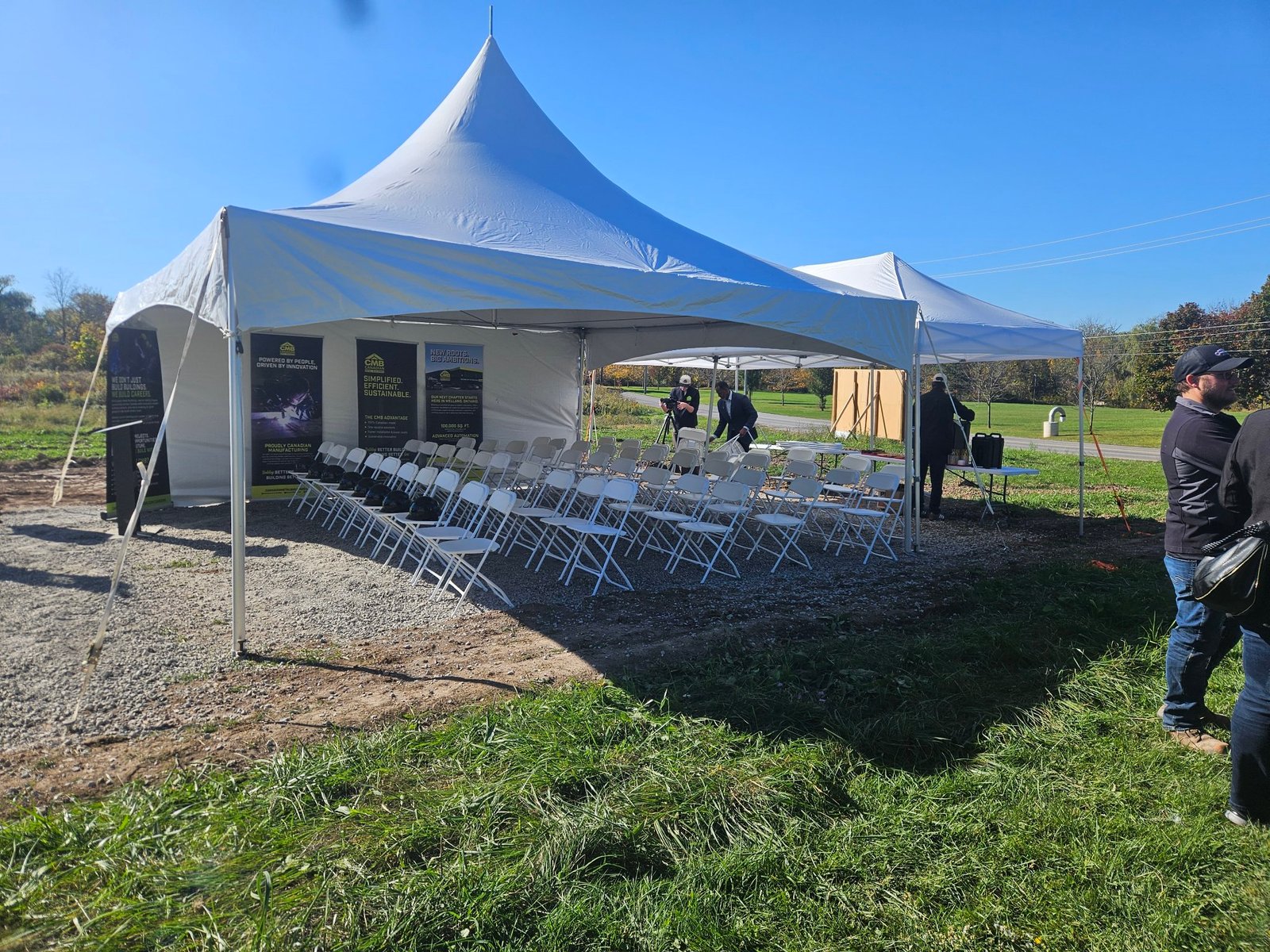 Marquee tent ceremony seating wedding rental Niagara — Vine & Veil